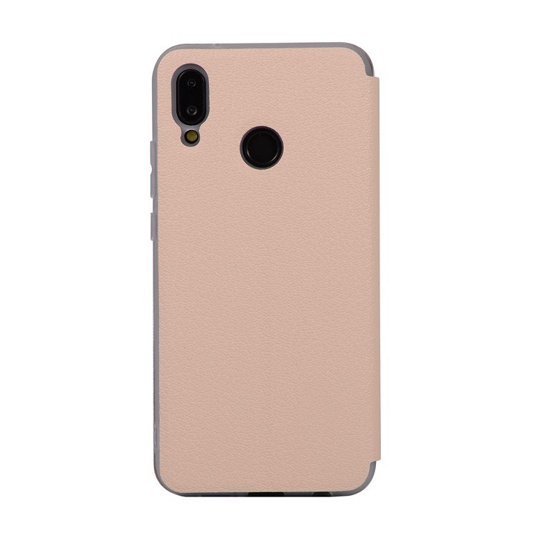 Litchi Texture Flip Leather Stand Card Slot Mobile Casing for Huawei P20 Lite / Nova 3e - Gold-5