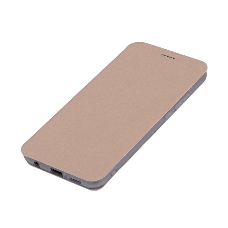 Litchi Texture Flip Leather Stand Card Slot Mobile Casing for Huawei P20 Lite / Nova 3e - Gold-7