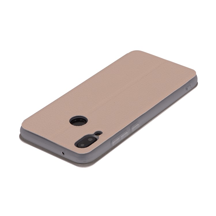 Litchi Texture Flip Leather Stand Card Slot Mobile Casing for Huawei P20 Lite / Nova 3e - Gold-9