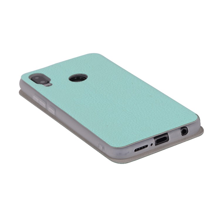 Litchi Texture Flip Leather Stand Card Slot Mobile Phone Shell for Huawei P20 Lite / Nova 3e - Cyan-10
