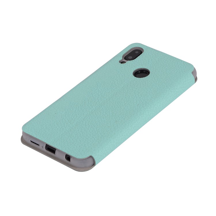 Litchi Texture Flip Leather Stand Card Slot Mobile Phone Shell for Huawei P20 Lite / Nova 3e - Cyan-8