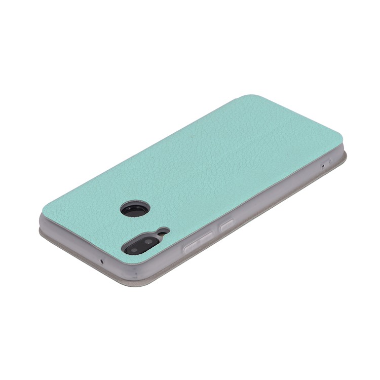 Litchi Texture Flip Leather Stand Card Slot Mobile Phone Shell for Huawei P20 Lite / Nova 3e - Cyan-9