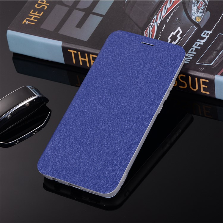 Litchi Texture Flip Leather Stand Card Slot Mobile Cover for Huawei P20 Lite / Nova 3e - Blue-12