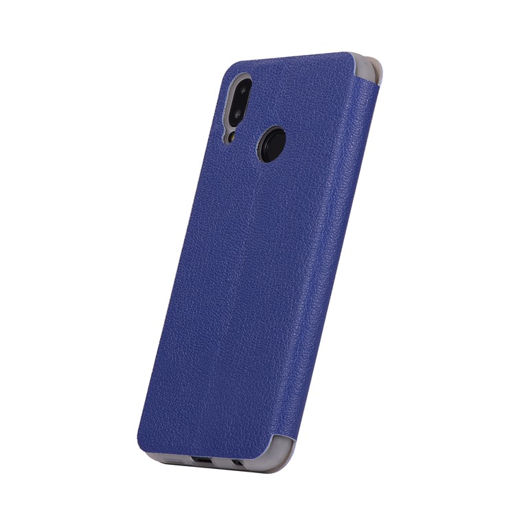 Litchi Texture Flip Leather Stand Card Slot Mobile Cover for Huawei P20 Lite / Nova 3e - Blue-3