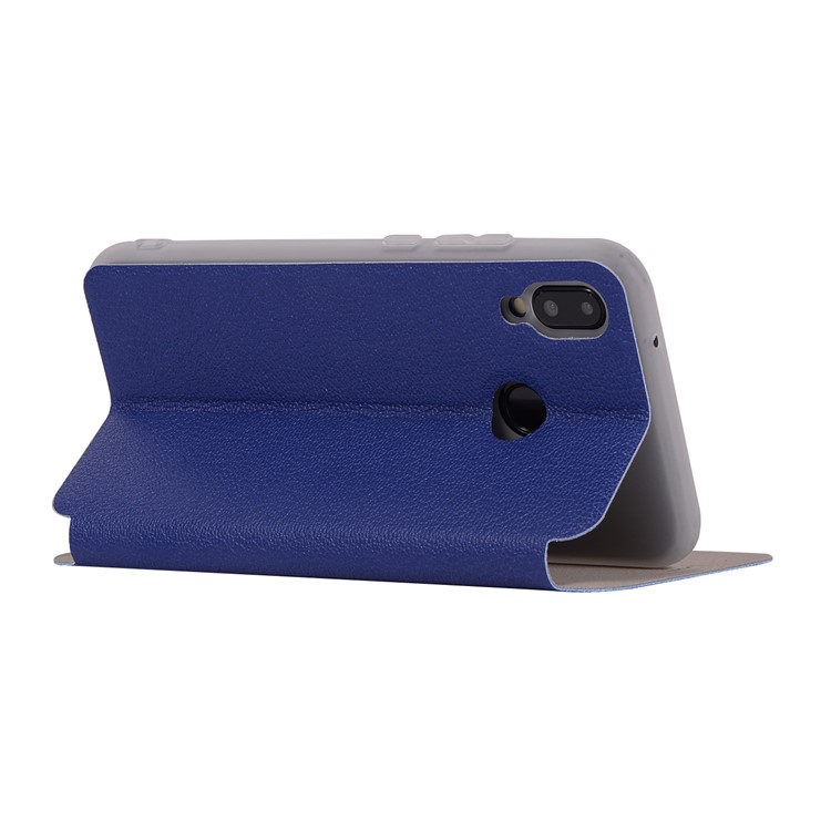 Litchi Texture Flip Leather Stand Card Slot Mobile Cover for Huawei P20 Lite / Nova 3e - Blue-6