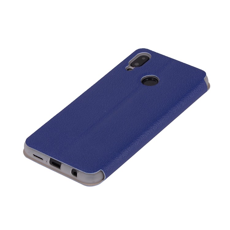 Litchi Texture Flip Leather Stand Card Slot Mobile Cover for Huawei P20 Lite / Nova 3e - Blue-8