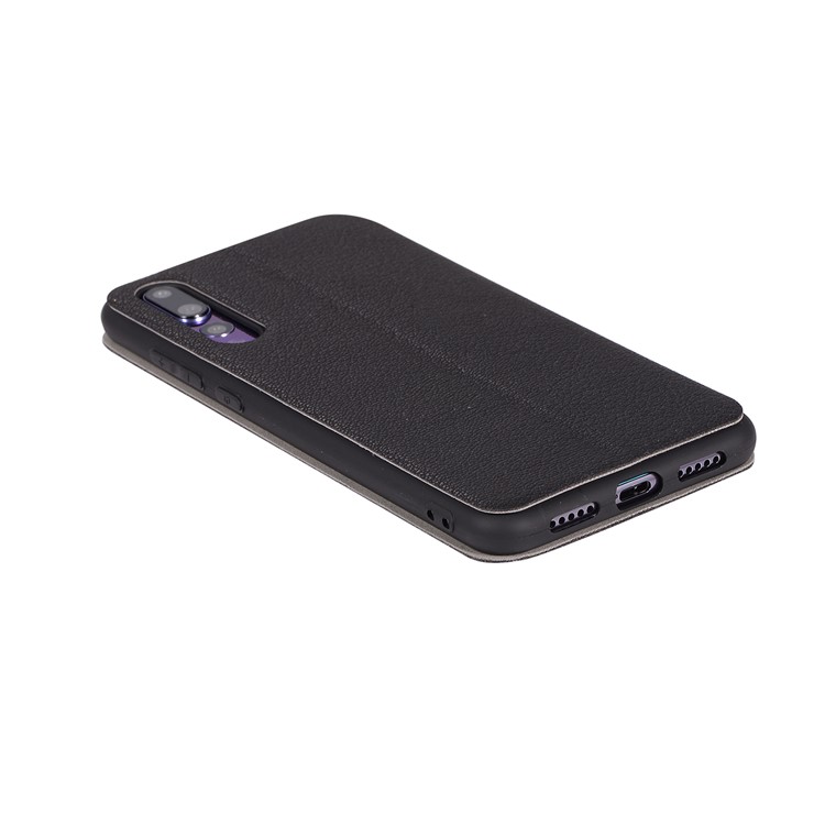 Litchi Skin Leather Stand Shell with Card Slot for Huawei P20 Pro - Black-10