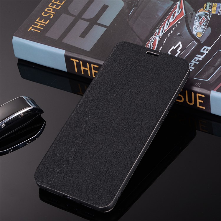 Litchi Skin Leather Stand Shell with Card Slot for Huawei P20 Pro - Black-12