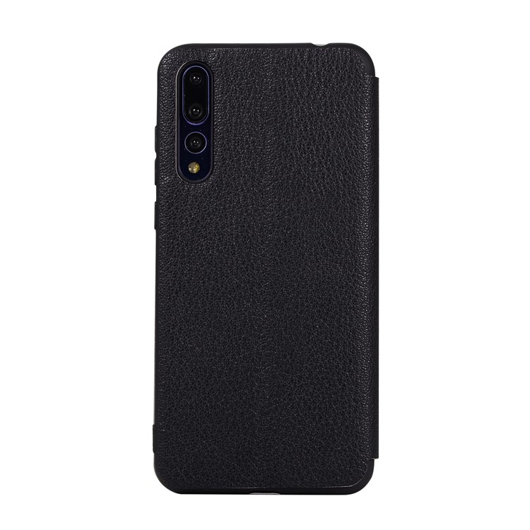 Litchi Skin Leather Stand Shell with Card Slot for Huawei P20 Pro - Black-6