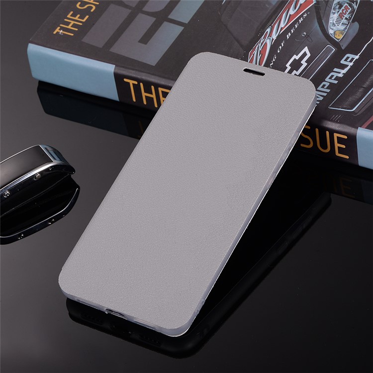 Litchi Skin Leather Stand Case with Card Slot for Huawei P20 Pro - Grey-11