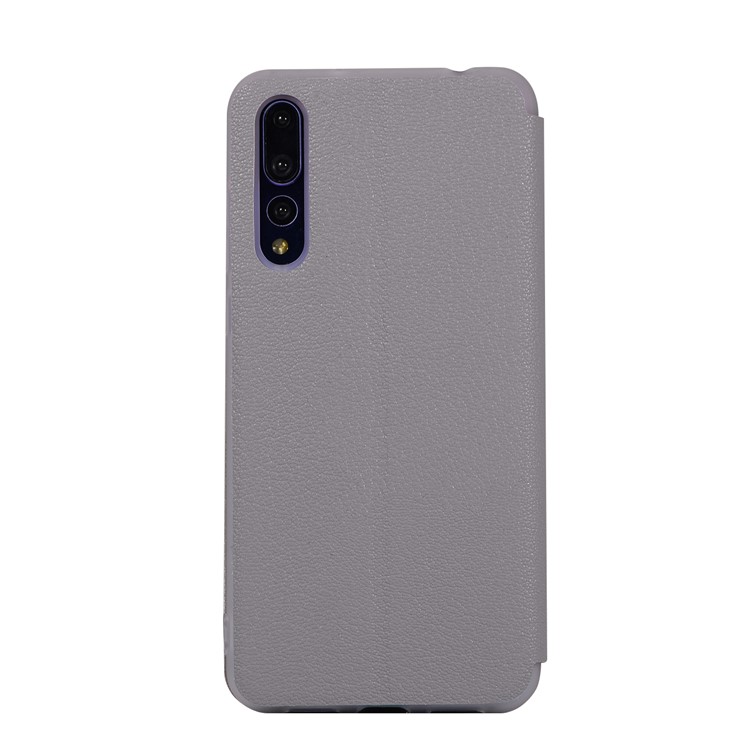 Litchi Skin Leather Stand Case with Card Slot for Huawei P20 Pro - Grey-6