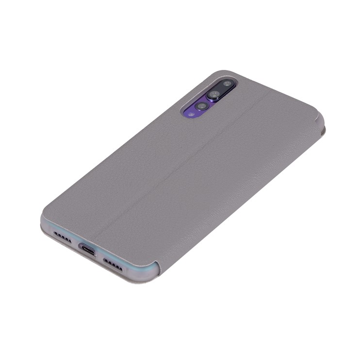 Litchi Skin Leather Stand Case with Card Slot for Huawei P20 Pro - Grey-8