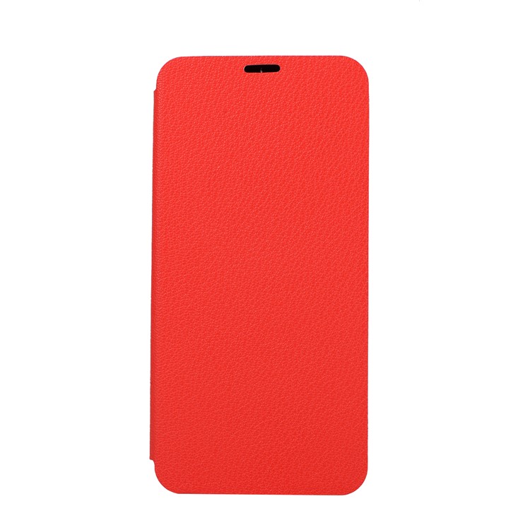 Litchi Skin Leather Stand Cover with Card Slot for Huawei P20 Pro - Red-5