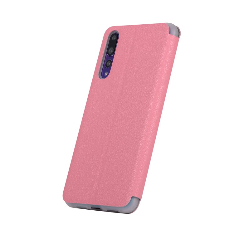 Litchi Skin Leather Stand Case Shell with Card Slot for Huawei P20 Pro - Rose-3