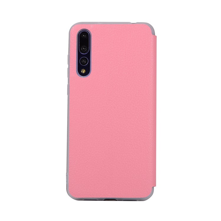 Litchi Skin Leather Stand Case Shell with Card Slot for Huawei P20 Pro - Rose-6