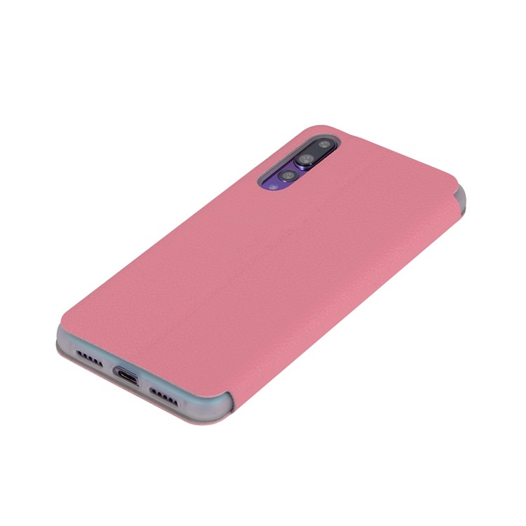 Litchi Skin Leather Stand Case Shell with Card Slot for Huawei P20 Pro - Rose-8