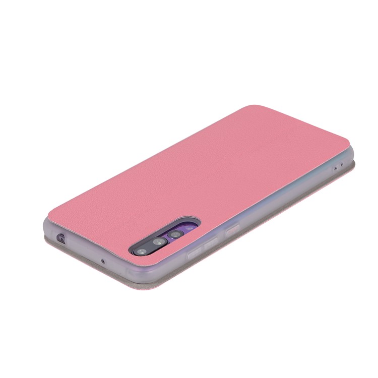 Litchi Skin Leather Stand Case Shell with Card Slot for Huawei P20 Pro - Rose-9