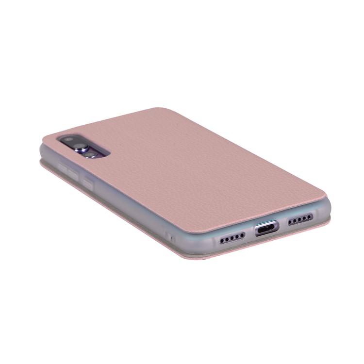 Litchi Skin Leather Stand Case Cover with Card Slot for Huawei P20 Pro - Pink-10