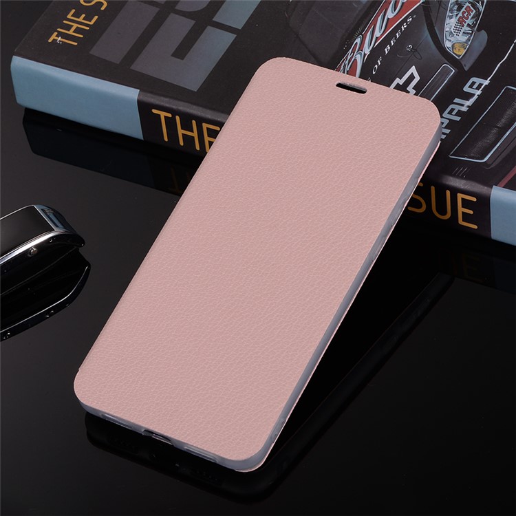 Litchi Skin Leather Stand Case Cover with Card Slot for Huawei P20 Pro - Pink-11