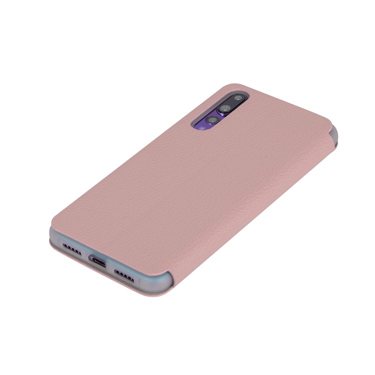 Litchi Skin Leather Stand Case Cover with Card Slot for Huawei P20 Pro - Pink-8