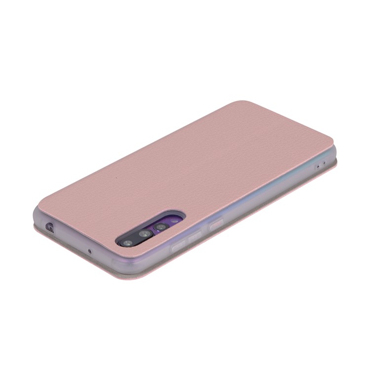 Litchi Skin Leather Stand Case Cover with Card Slot for Huawei P20 Pro - Pink-9