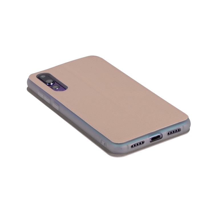 Litchi Skin Leather Stand Phone Shell with Card Slot for Huawei P20 Pro - Gold-10