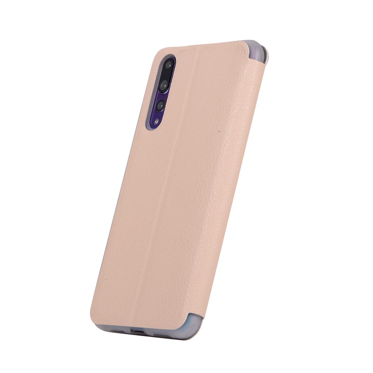 Litchi Skin Leather Stand Phone Shell with Card Slot for Huawei P20 Pro - Gold-3