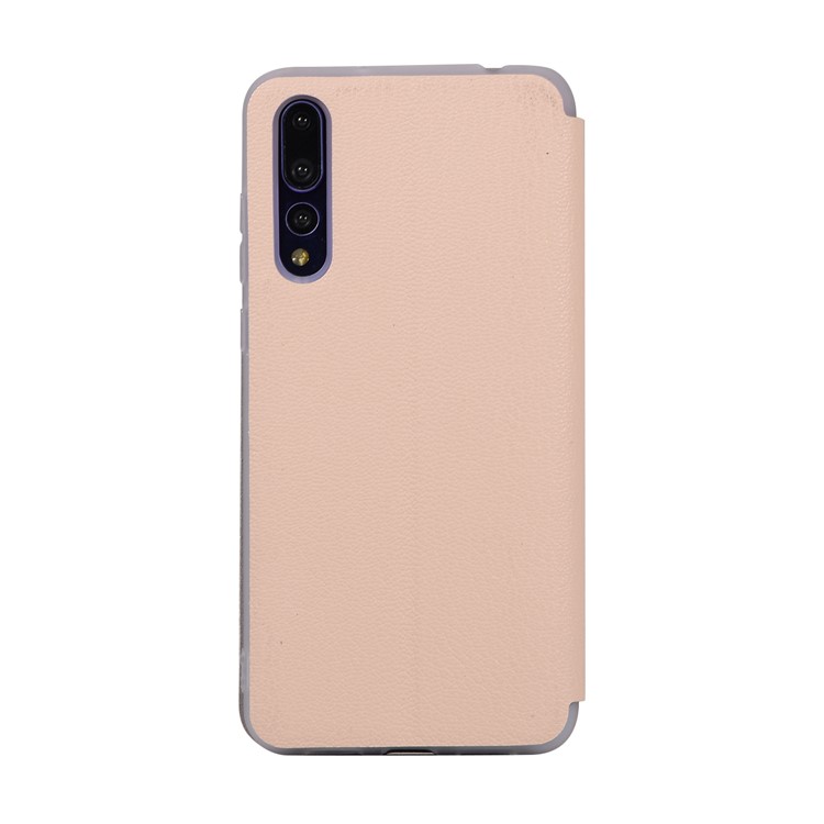 Litchi Skin Leather Stand Phone Shell with Card Slot for Huawei P20 Pro - Gold-6