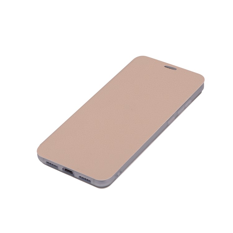 Litchi Skin Leather Stand Phone Shell with Card Slot for Huawei P20 Pro - Gold-7