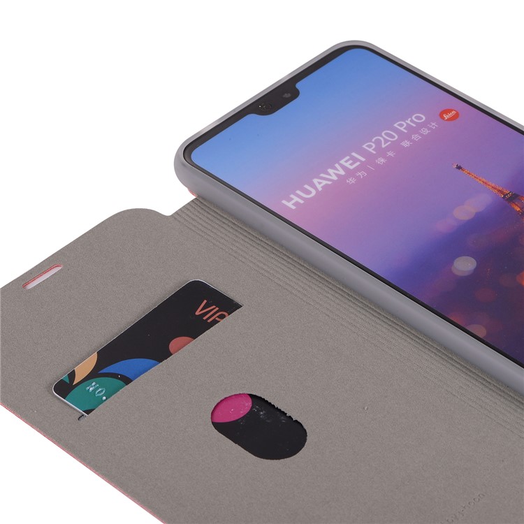 Litchi Skin Leather Stand Mobile Shell with Card Slot for Huawei P20 Pro - Blue-11