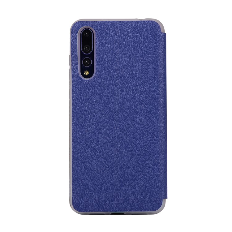 Litchi Skin Leather Stand Mobile Shell with Card Slot for Huawei P20 Pro - Blue-6