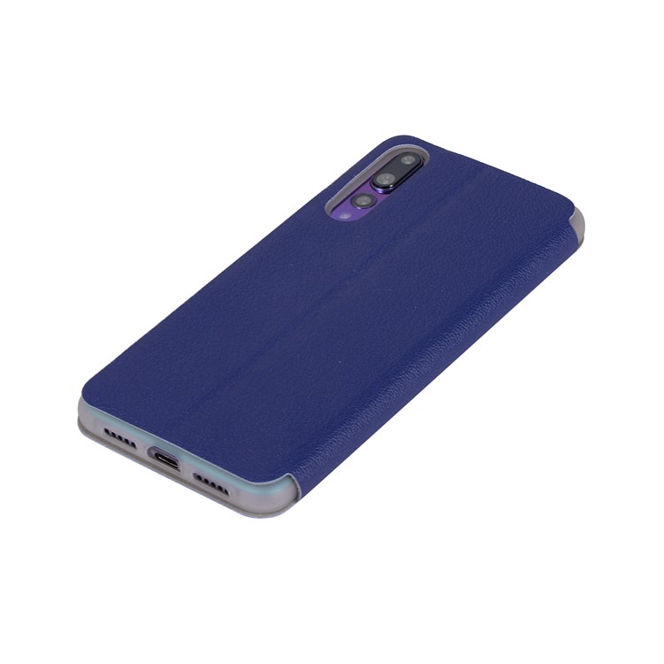 Litchi Skin Leather Stand Mobile Shell with Card Slot for Huawei P20 Pro - Blue-8