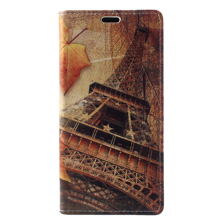 Wallet Leather Magnetic Case for Huawei Y9 (2018) / Enjoy 8 Plus - Maple Leaves and Eiffel Tower-1