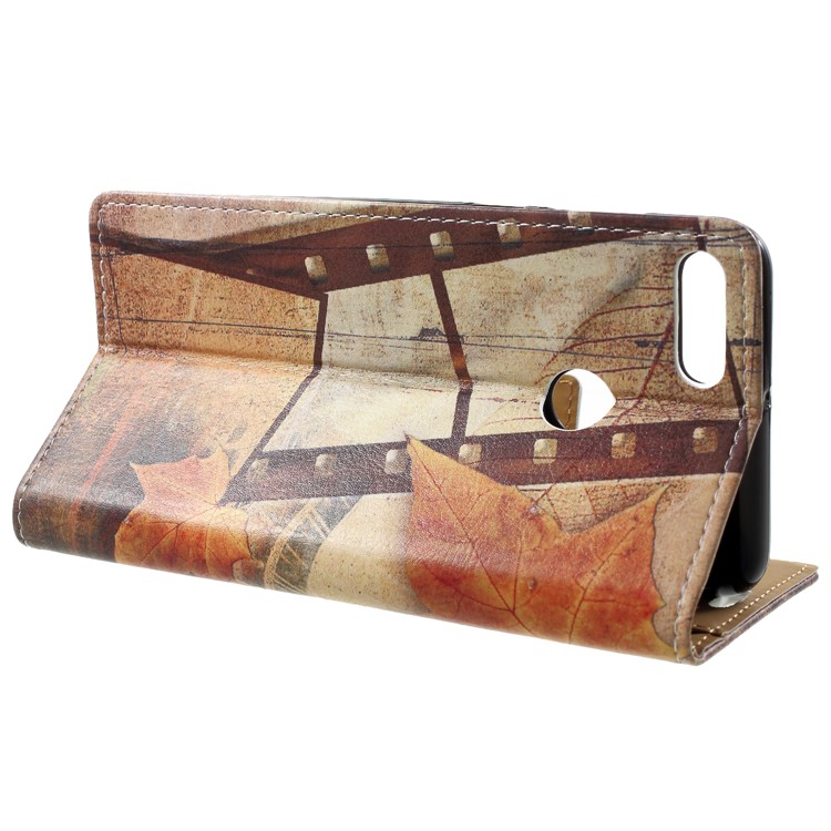 Wallet Leather Magnetic Case for Huawei Y9 (2018) / Enjoy 8 Plus - Maple Leaves and Eiffel Tower-4