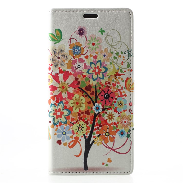 Magnetic Leather Stand Case for Huawei Y9 (2018) / Enjoy 8 Plus - Flowered Tree-1