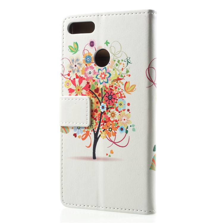 Magnetic Leather Stand Case for Huawei Y9 (2018) / Enjoy 8 Plus - Flowered Tree-2
