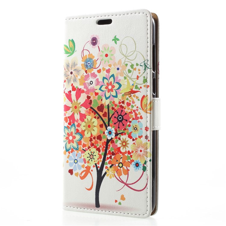Magnetic Leather Stand Case for Huawei Y9 (2018) / Enjoy 8 Plus - Flowered Tree-3