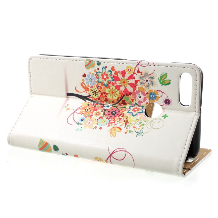 Magnetic Leather Stand Case for Huawei Y9 (2018) / Enjoy 8 Plus - Flowered Tree-4
