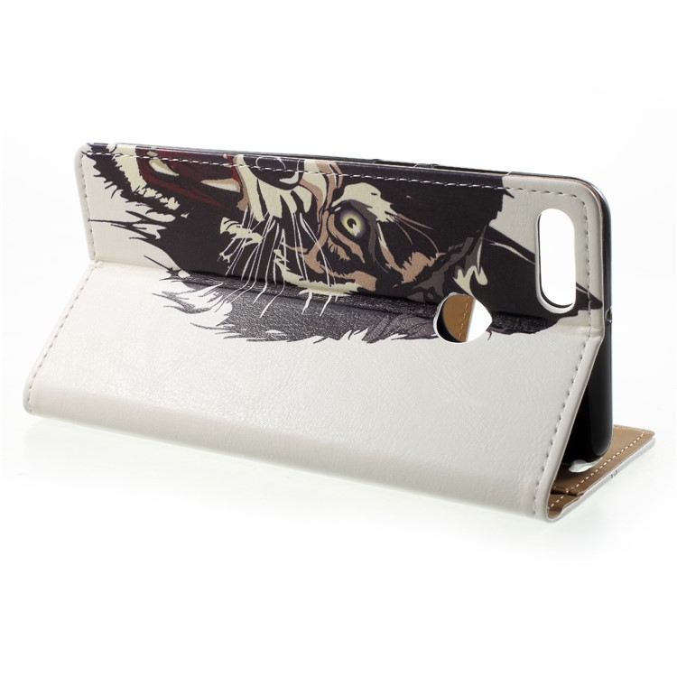 Magnetic Leather Stand Cover for Huawei Y9 (2018) / Enjoy 8 Plus - Tiger Pattern-4