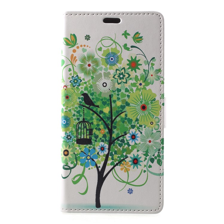Leather Wallet Case for Huawei Y9 (2018) / Enjoy 8 Plus - Green Tree-1