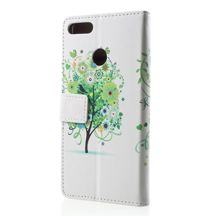 Leather Wallet Case for Huawei Y9 (2018) / Enjoy 8 Plus - Green Tree-2