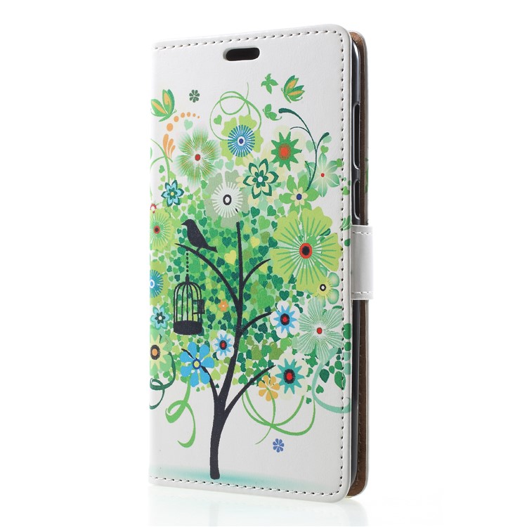 Leather Wallet Case for Huawei Y9 (2018) / Enjoy 8 Plus - Green Tree-3