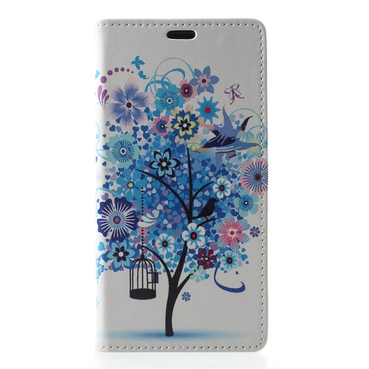 Wallet Leather Folio Case for Huawei Y9 (2018) / Enjoy 8 Plus - Blue Tree-1