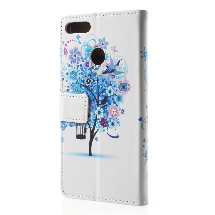 Wallet Leather Folio Case for Huawei Y9 (2018) / Enjoy 8 Plus - Blue Tree-2