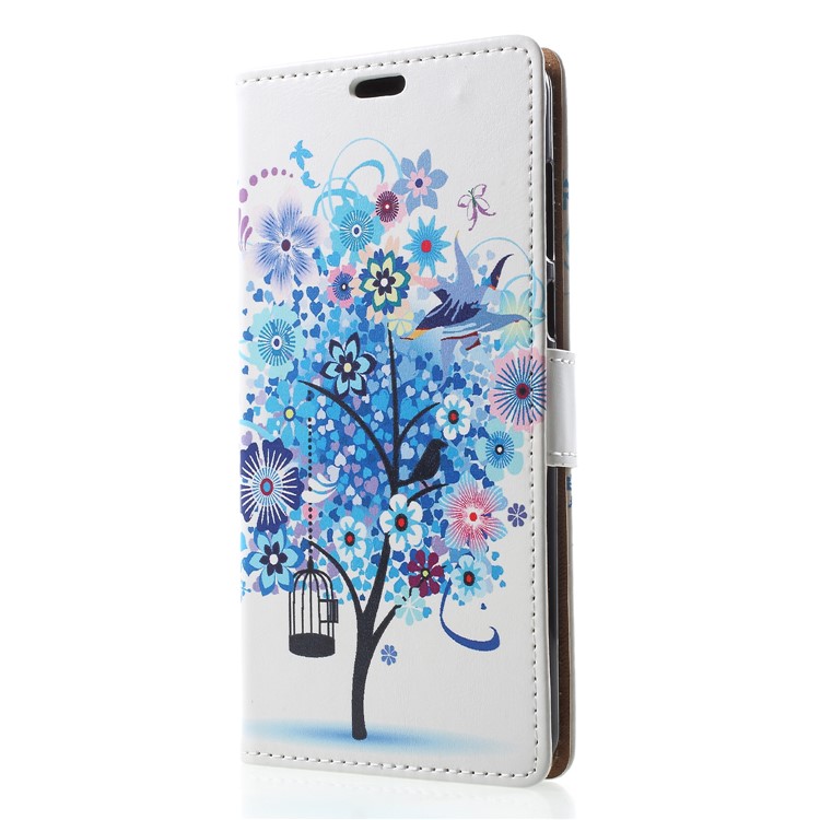 Wallet Leather Folio Case for Huawei Y9 (2018) / Enjoy 8 Plus - Blue Tree-3