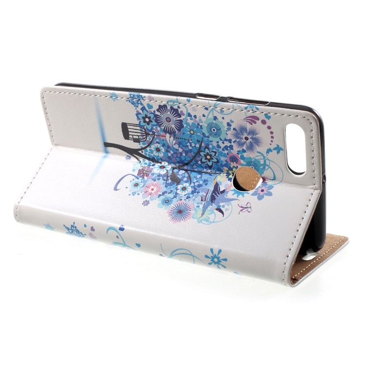 Wallet Leather Folio Case for Huawei Y9 (2018) / Enjoy 8 Plus - Blue Tree-4