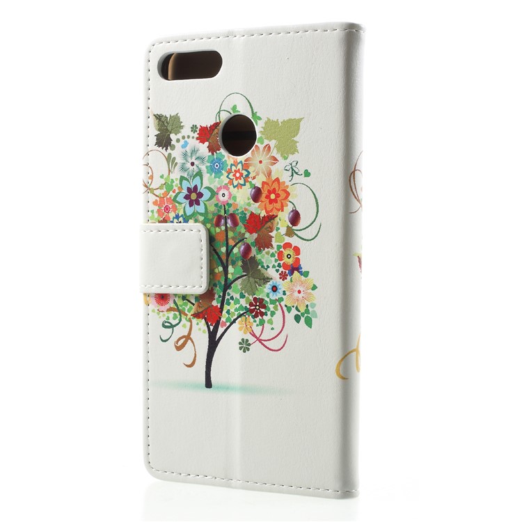 Wallet Leather Cell Phone Case for Huawei Y9 (2018) / Enjoy 8 Plus - Colorized Tree-2