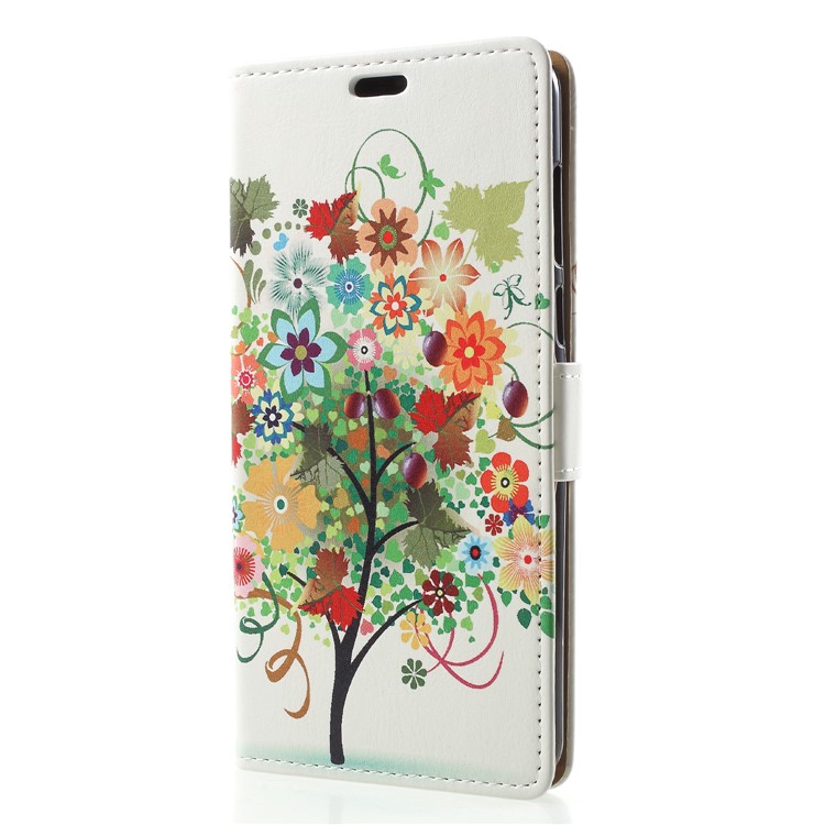 Wallet Leather Cell Phone Case for Huawei Y9 (2018) / Enjoy 8 Plus - Colorized Tree-3