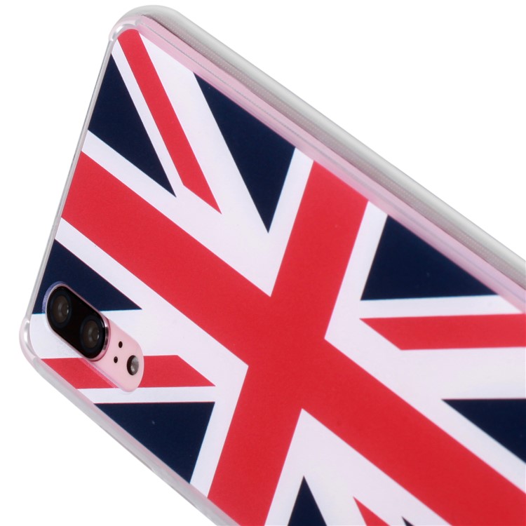 MOMAX Anti-drop Embossment Pattern Printing PC + Soft TPU Hybrid Case for Huawei P20 - Flag of British-10