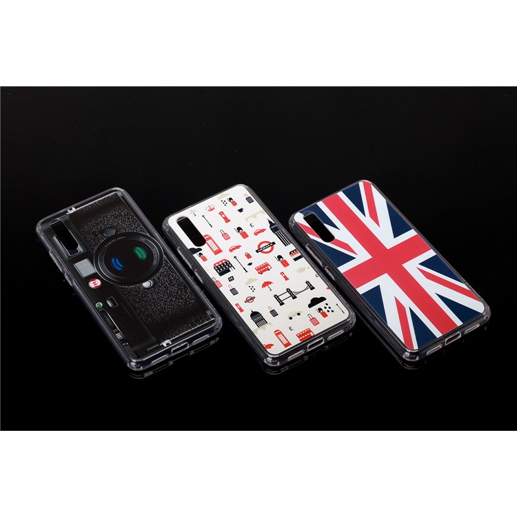 MOMAX Anti-drop Embossment Pattern Printing PC + Soft TPU Hybrid Case for Huawei P20 - Flag of British-13